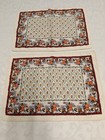 Rare Vtg Souleiado Charles Demery Sa Quilted Placemats Set 2 French Country