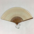 Japanese Folding Fan Vtg Sensu Bamboo Frame Paper Black Birds 4d590