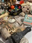 Vintage Junk Drawer Lot Ancient Roman Coins  marbles Read Description 
