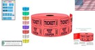 1000 Red Raffle Tickets - Double Roll For Events  Fundraisers   Prizes