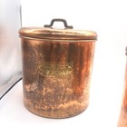 Vintage Copper Kitchen Canister Set Flour Sugar Coffee Tea Rustic Farmhouse