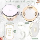 24 Set 6 Inch Tambourine For Adults Wooden Hand Held Drum With Metal Jingles    