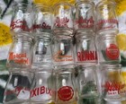 Rare  Huge Lot Of 100  Antique Miniature Glass Dairy Creamer Bottles Mini