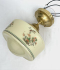 Restored Antique Vtg Art Deco Ceiling Light Semi-flush Custard Uranium Glass Ug