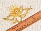 Bridal Jewelry Gold-tone Crystal Rhinestone Flower Fashion Head Piece Hair Comb
