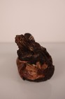 Vintage Wooden Hand Carved And Painted Bird Downy Woodpecker On Driftwood
