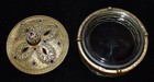 Stunning Antique   brass jeweled ormolu W Glass  casket  Vanity Box Jar