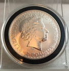 2002 Great Britain Britannia 1 Oz  999 Fine Silver   2 Pounds Bu Ungraded