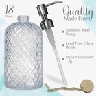 18oz Gem Patterned Clear Glass Soap Dispenser With Rust Proof Pump  Refillable