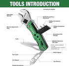 Flissa 13-in-1multi Tool Wrench Stainless Steel Multitool Adjustable W led Light