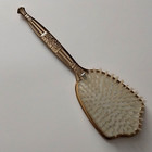 Antique Vintage Metal Floral Design Gold Vanity Mirror And Hair Brush Set Hand