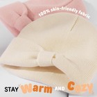 Baby Beanie Winter Hat Knitted Warm Hat With Cute Bow Infant Toddler Cuffed B   