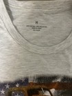 Woman Gray Dog Usa Graphic Print Crew Neck Short Sleeve T-shirt Size M 60 40