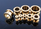 2pc Black Silver Gold Anodized Titanium Screw Fit Flesh Tunnels Ear Plugs