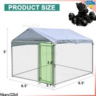 Outdoor Dog Playpen Cage Pet Exercise Large Fence Kennel Run House W  Roof Cover