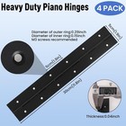 4pack 12 Inch Heavy Duty Piano Hinge  Black Stainless Steel Continuous   Piano H