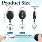 150 Packs Retractable Id Badge Holder Name Id Badge Reel Clips Keychain With Bel