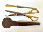 Art Deco Desk Set Solingen Germany   Scissors   Letter Opener   Leather Case
