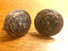 Vintage Sterling Silver Aztec Calendar Cuff Links Cufflinks
