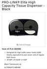 High Capacity 2 Roll Tissue Dispenser Black Prolink  Inc  80490 Never Opened Box