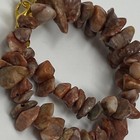 Handmade Beaded Anklet Natural Red Marble Stone Chip Beads Gold Tone 9 7 