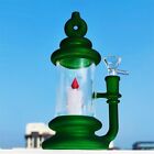 7 In Green Transparent Lamp Candle Filter Hookah Glass Water Pipe Bong 14mm