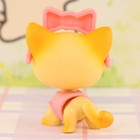 Pet Shop Lps Toy Cute Yellow Shorthair Cat 339 With Blue Eyes Pink Ear Kids Gift