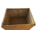 Vintage Wicker Storage Basket With Lid Rattan Woven Chest Cottagecore Boho