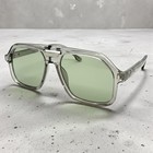 Mens Or Women Classic Vintage Retro Style Sunglasses Large Gray Frame Teal Lens