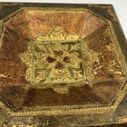 Vtg Large Italian Florentine Toleware Gilt Wood And Glass Cigarette Tray 10 3 4 