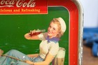 Vintage Original Coca Cola Serving Tray 1940 Sailor Girl Fishing Pole Metal Sign