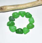 10pc Small Genuine Drilled Sea Glass Beads 15mm Green Beach Glass Jewelry Making