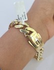 Real 10k Royal Monaco Bracelet Yellow Gold 8 5  Box Clasp 12mm Genuine