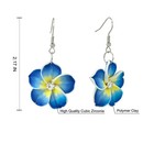 Floral Dangle Earrings For Women Hawaiian Tropical Plumeria 2 17 Inches  Blue