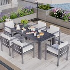 Patio Dining Table Set With 6 Armchairs Outdoor Table And Chair Set For Garden