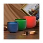 Topfund  8 f 7 c 6 a  Set Of 3 Color Crystal Singing Bowls With Heavy Duty Ca   