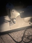 Vintage White Singer 221-k Featherweight Sewing Machine With Green Case