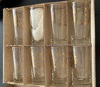 Vtg Budweiser Gold Crested Tumblers Gift Set Of 8 Original Box