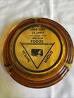 Vintage Round Amber Glass Ashtray 4    Advertising Alpine Photo  Your Kodak Dealer