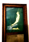 Antique Victorian Trumeau Wood Framed Narrow Mirror 27    Portrait Of A Woman