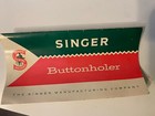 Vintage Singer Sewing Button Holer In Case Steel Iron Model T Teal Buttonholer