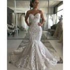 Mermaid Wedding Dresses Sweetheart Lace Appliques Open Back Bridal Gowns Custom