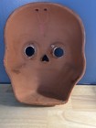 Vintage Mexican Folk Art Ceramic Skull Mask 7  Hand Painted Guerrero Calavera