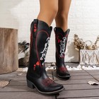 Women s Fashion High Heel Embroidered Western Boots