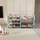 Kids Toy Storage Organizer  Toy Organizer With 2 Tier Bookshelf  Toy Storage