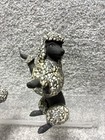 Vintage Mcm Ceramic Poodle Dog Figurine Pair Spaghetti Textured Kitsch 1950s