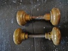 Antique Victorian Solid Heavy Brass Door Knobs Knobs 2 Pairs Doorknobs 