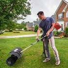 Heavy Duty 2 3hp Power Sweeper 52cc Handheld Gas Powered Broom Snow Dirt Walkway