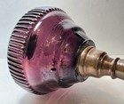 Antique Amethyst Glass Oil Lamp On Marble Base American 19th century