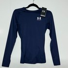 Under Armour Compression Shirt Mens Small Blue Heat Gear Long Sleeve Gym Stretch